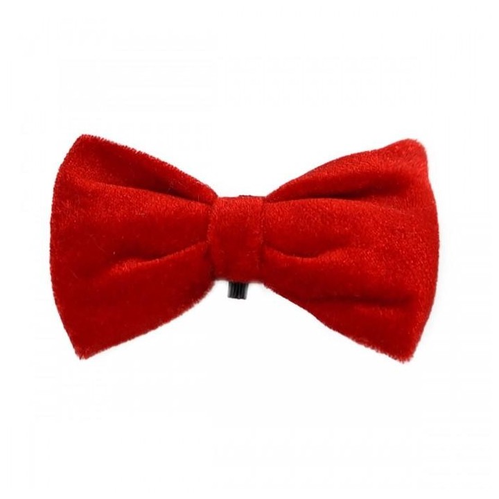 House Of Paws Quietschspielzeug für Hunde aus Samt mit Fliege One Size rot