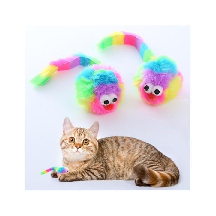 Maus Katzenspielzeug Interaktives Nerdiges Große Augen mit süßer Form Leuchtende Farben Beißen