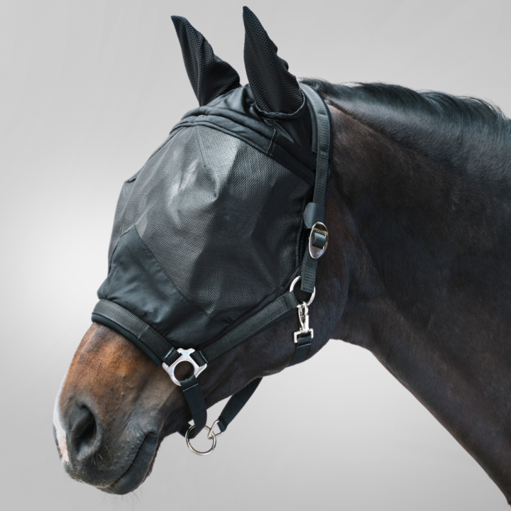 Waldhausen Fliegenmaske Premium mit Halfter mit Ohrenschutz