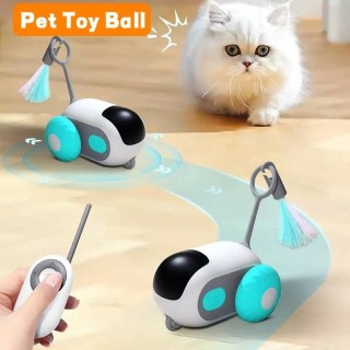 Ferngesteuertes intelligentes Katzenspielzeug, 2 Modi, automatisch bewegliches Schwerkraft-Spielzeugauto für Katzen/Kätzchen,