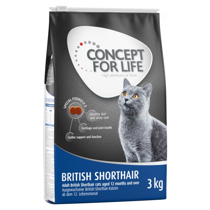 Sparpaket Concept for Life Trockennahrung zum Vorteilspreis - British Shorthair (3 x 3 kg)