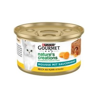 Purina Gourmet Nature's creations Mousse mit Saucenherz reich an Huhn mit Karotten