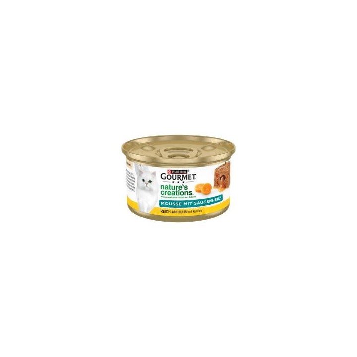 Purina Gourmet Nature's creations Mousse mit Saucenherz reich an Huhn mit Karotten