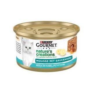 Purina Gourmet Nature's creations Mousse mit Saucenherz reich an Kabeljau mit Pastinake