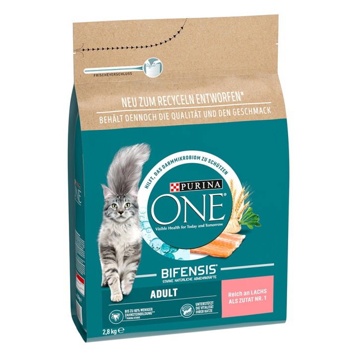 PURINA ONE Adult mit Lachs & Vollkorngetreide - 2,8 kg