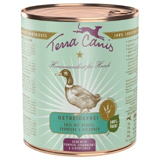 Terra Canis Getreidefrei 6 x 800 g - Ente mit Kürbis, Erdbeeren & Holunder