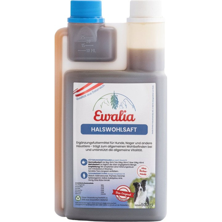 Ewalia Halswohlsaft für Haustiere - 500 ml