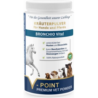 V-POINT BRONCHIO VITAL - Premium Kräuterpulver für Hunde und Pferde - 500 g