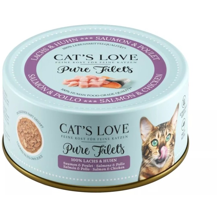 Cat's Love Pure Filets Nassfutter "Lachs & Huhn" - 100 g