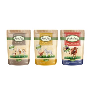 6 x 300 g Lukullus Naturkost Adult getreidefreier Probiermix  - Mixpaket (3 Sorten)
