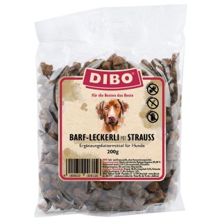 DIBO BARF-Leckerli mit Strauß - Sparpaket: 2 x 200 g