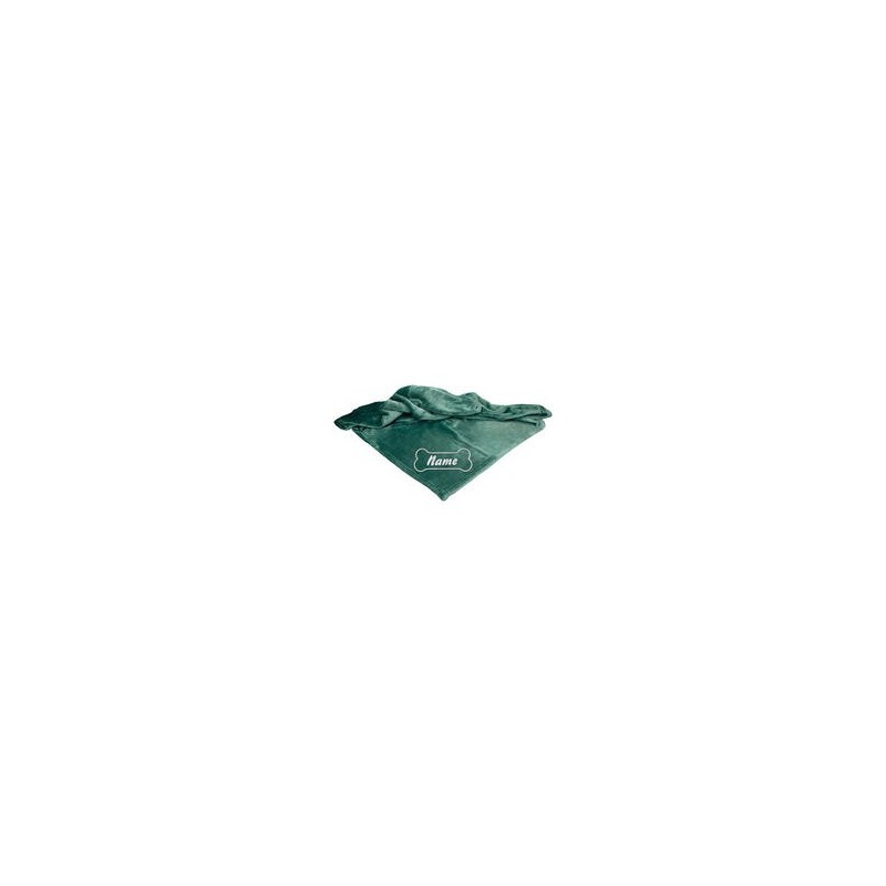 Schecker - Bestickte Mikrofaserdecke Premium [Saphir - Knochen mit Name]