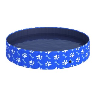 Hundebadewanne Hundepool Badewanne Swimmingpool Wasserbecken für Hunde und Katzen faltbar Ø160 x 30H cm