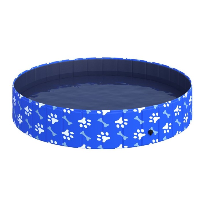 Hundebadewanne Hundepool Badewanne Swimmingpool Wasserbecken für Hunde und Katzen faltbar Ø160 x 30H cm