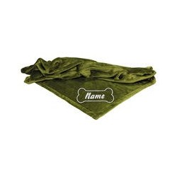 Schecker - Bestickte Mikrofaserdecke Premium [Guacamole - Knochen mit Name]