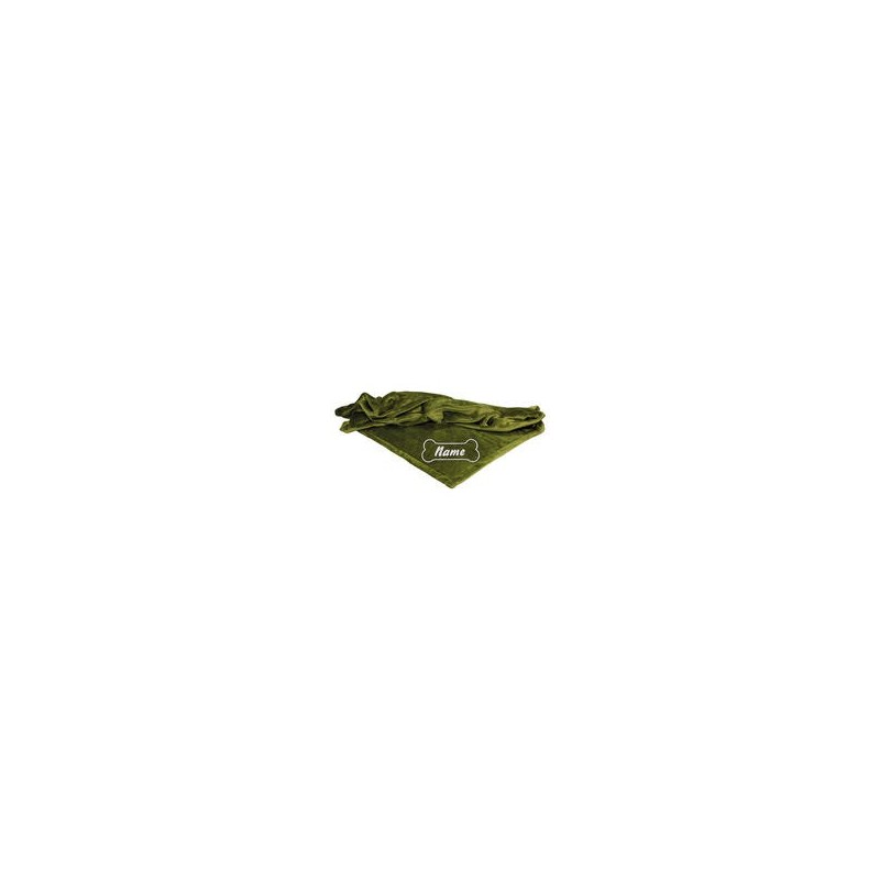 Schecker - Bestickte Mikrofaserdecke Premium [Guacamole - Knochen mit Name]