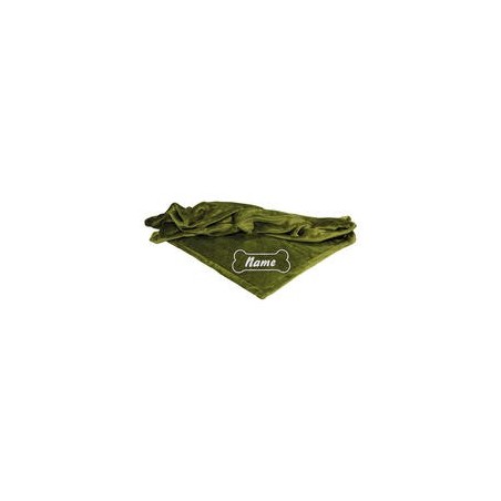 Schecker - Bestickte Mikrofaserdecke Premium [Guacamole - Knochen mit Name]