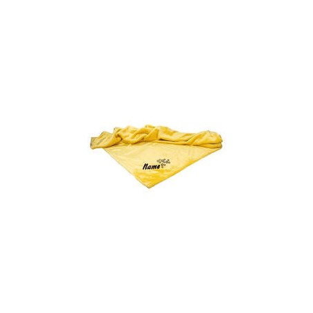 Schecker - Bestickte Mikrofaserdecke Premium [Sonnengelb - Sterne mit Name]