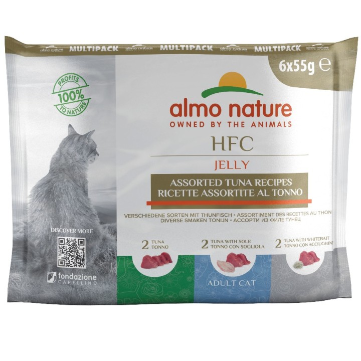 Almo Nature HFC Jelly Pouch 6 x 55 g - Mixpaket Thunfisch (3 Sorten)