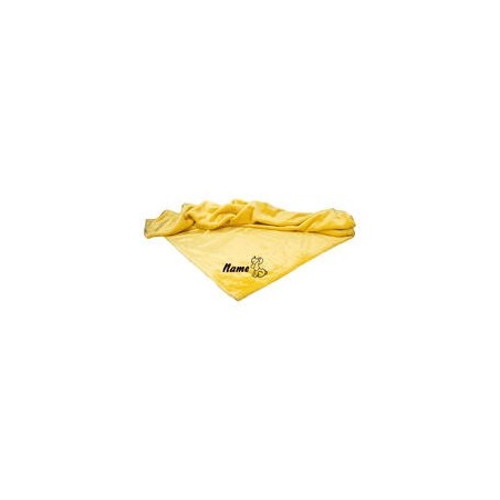Schecker - Bestickte Mikrofaserdecke Premium [Sonnengelb - Hund mit Name]
