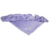 Schecker - Bestickte Mikrofaserdecke Premium [Lavendel - Pfotenspur mit Name]