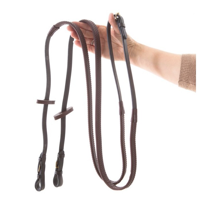 Horseware Rambo Micklem Gummizügel Multibridle mit Metallschnallen - braun