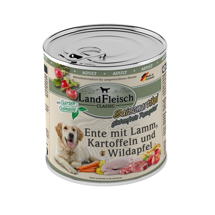 LandFleisch Dog Classic Ente mit Lamm & Wildapfel 6x800g