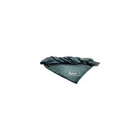Schecker - Bestickte Mikrofaserdecke Premium [Dunkelgrün - Knochen mit Name]