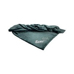 Schecker - Bestickte Mikrofaserdecke Premium [Dunkelgrün - Sterne mit Name]