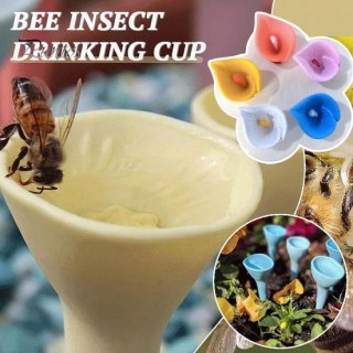 Trinkbecher-Set mit Bienen- und Insektenmotiv, Trinkbecher aus Kunstharz in Blumenform, sichere Wasserquelle, umweltfreundlic