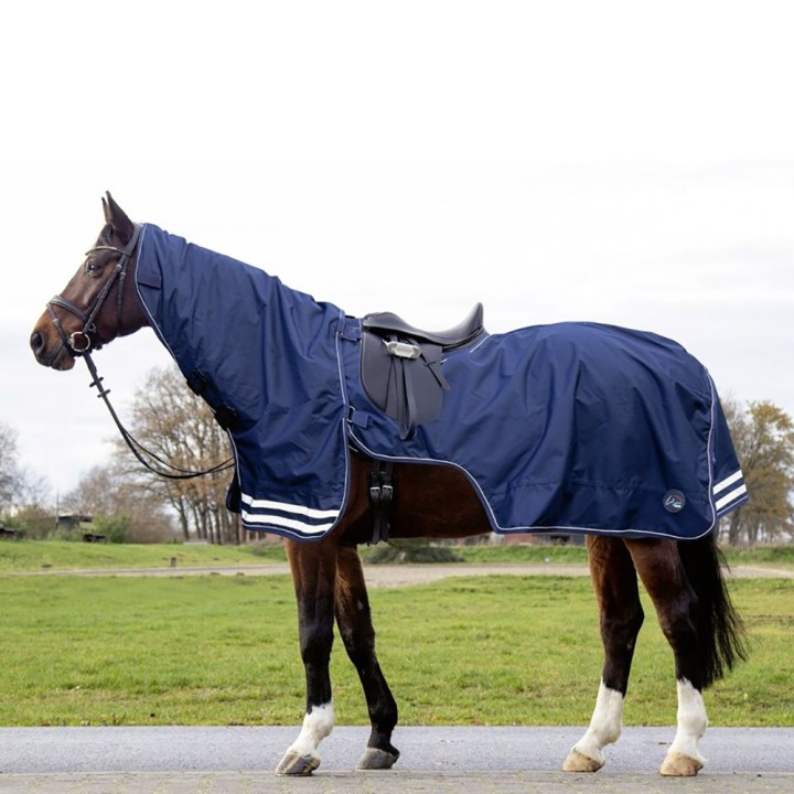 HKM Ausreitdecke mit abnehmbarem Halsteil Dunkelblau