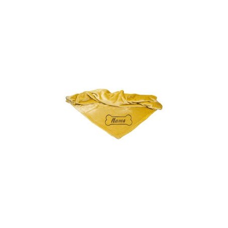 Schecker - Bestickte Mikrofaserdecke Premium [Senf - Knochen mit Name]
