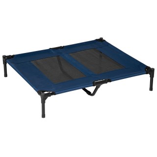 PawHut Hundebett Hundeliege Outdoor Katzenbett 91,5x76,2x18cm aus Metall & 600D Oxford-Gewebe in Blau für komfortablen Schlaf