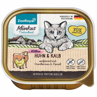ZooRoyal Minkas Naturkost Kitten Huhn und Kalb mit Cranberries 100g