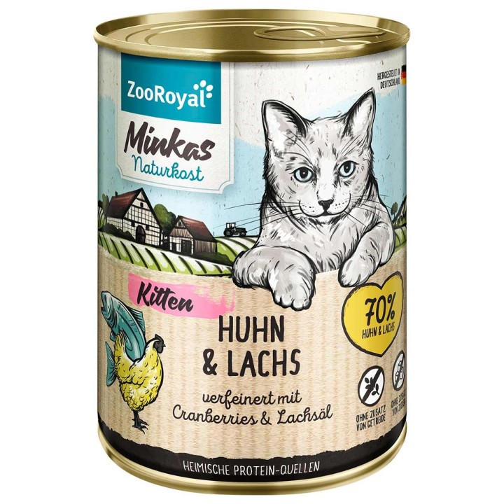 ZooRoyal Minkas Kitten Huhn und Lachs 400g