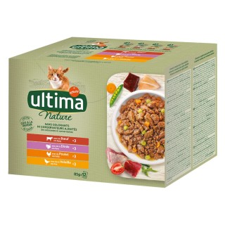 Ultima Nature  - 48 x 85 g Fleischvariation (Rind, Truthahn, Huhn, Geflügel)