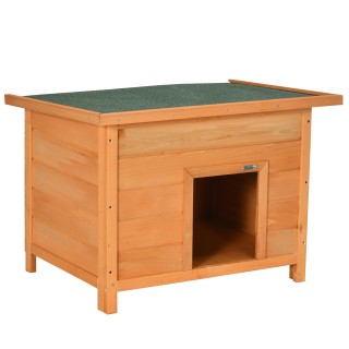 PawHut Hundehütte  Gemütliche Hundehöhle aus Tannenholz mit Dach, ideal für Hunde & Katzen, 82x58x58 cm  Aosom