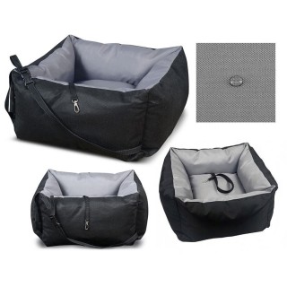 Autotransporter für einen Hund, wasserdicht, Befestigung hinter dem Sitz, 55x55 cm S schlachtschiff grau