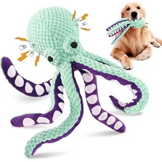 Plüsch-Oktopus mit Quietscher für Ihren Hund grün