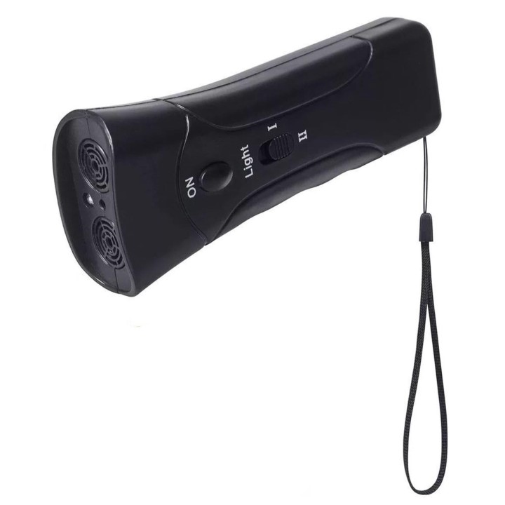 Ultraschall-Doppelkopf-Anti-Bell-Hundetrainingsgerät, Hundebell-Trainer, LED-Licht-Hundevertreiber, schwarz