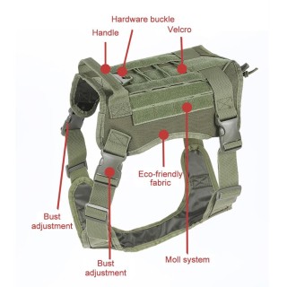 Hundereisen, Camping, Wandern, Nylon-Rucksack, Geschirr-Rucksack für große Hunde L grün