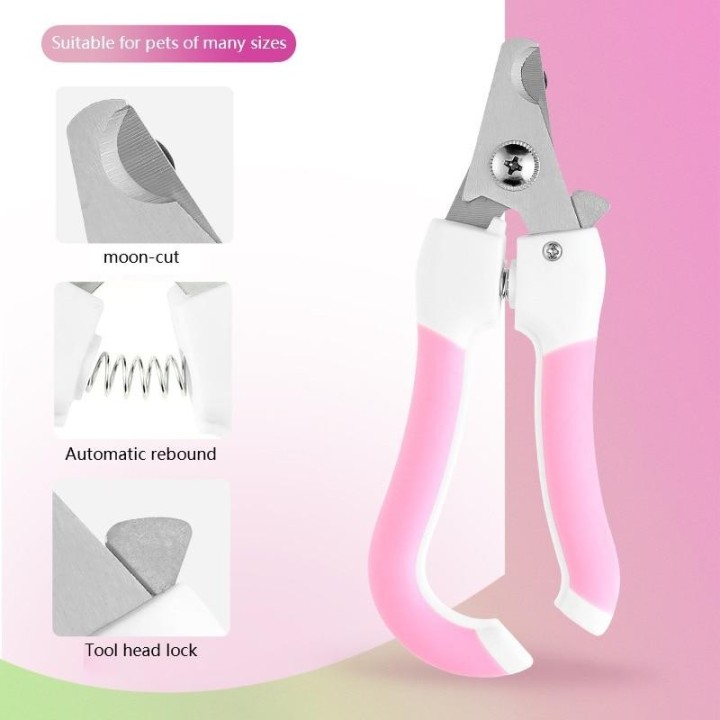 Haustier-Nagelschere Katze und Hund Nagelknipser Scharfer Edelstahl-Messerkopf Große und kleine Haustierbedarf rosa