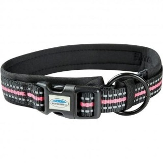 Weatherbeeta Reflektierendes Hundehalsband M schwarz/rosa