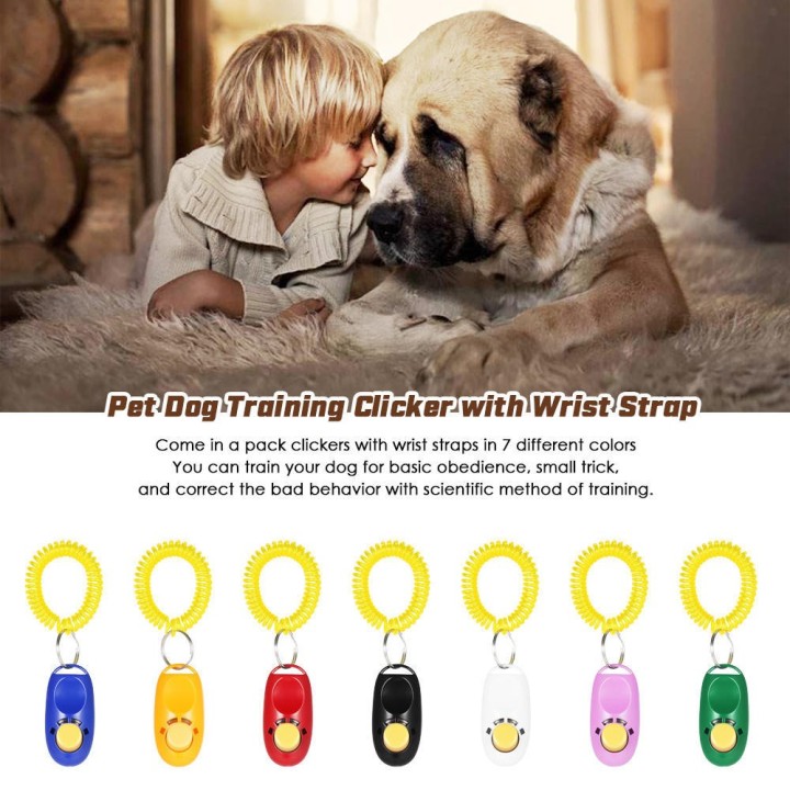 Neues 7er-Pack Haustier-Hundetraining-Clicker-Trainerhilfe-Handgelenk-Clicker-Werkzeug für Hunde mit Handschlaufe bunt