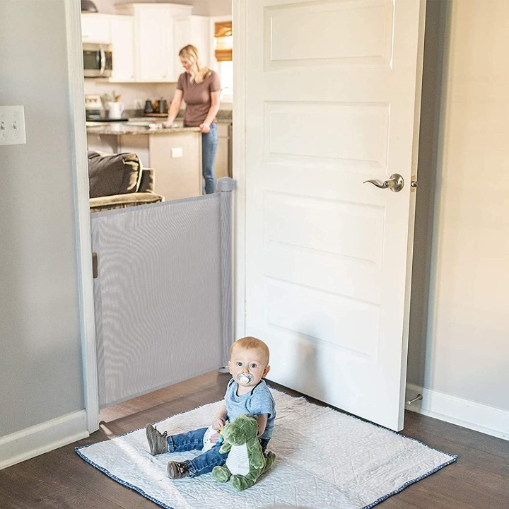 Einziehbares Sicherheitstor, Grau schwarz