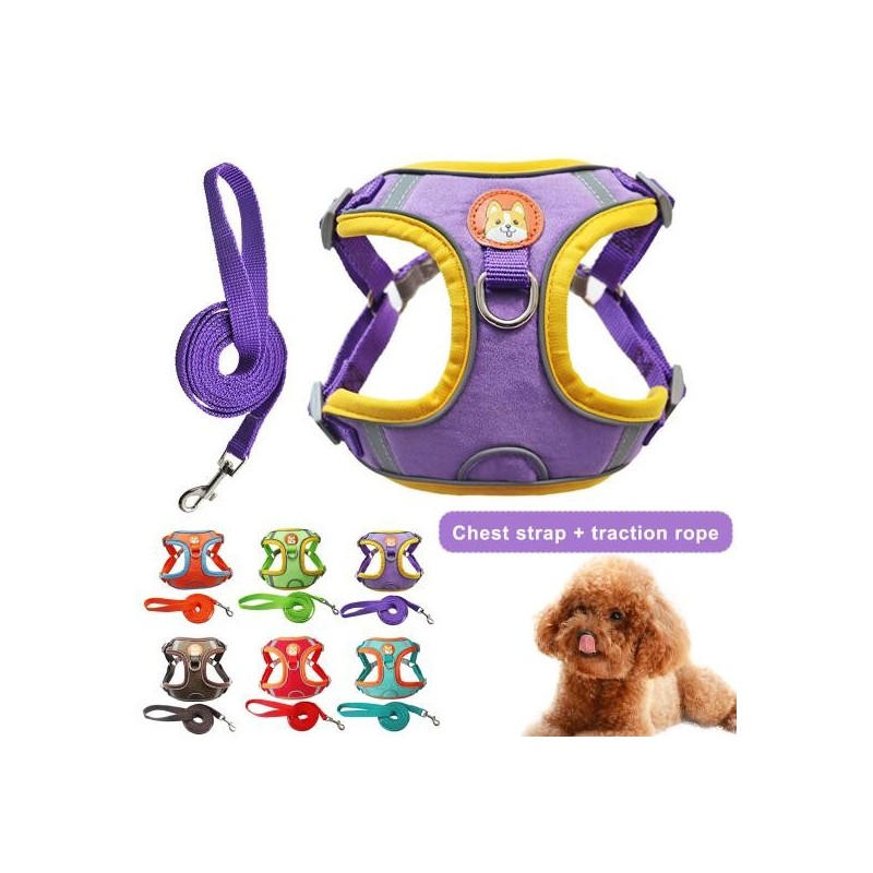 2 Teile/satz Haustier Hunde Harness Reflektierende Streifen Verhindern Rushing Out Atmungsaktive Hunde Brustgurt Traktion L o
