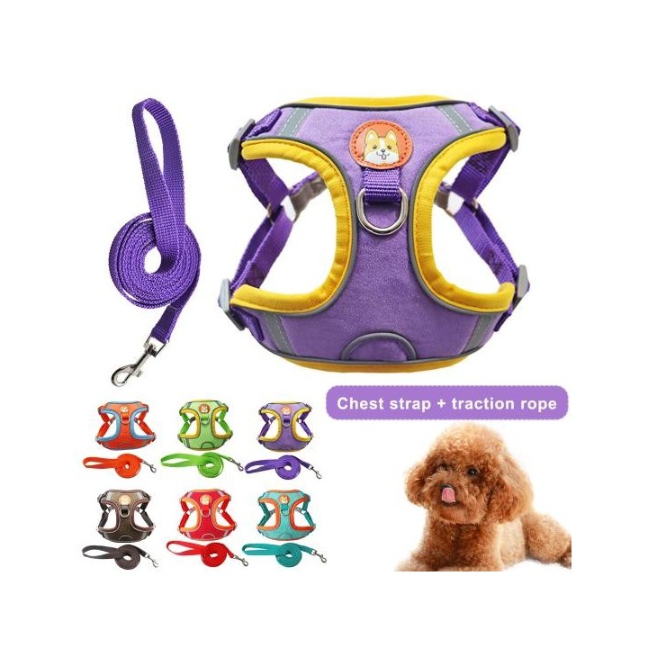 2 Teile/satz Haustier Hunde Harness Reflektierende Streifen Verhindern Rushing Out Atmungsaktive Hunde Brustgurt Traktion L o