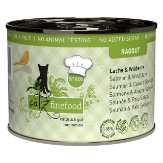 catz finefood Ragout 6 x 190 g - No.605 Lachs & Wildente
