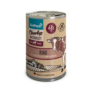 ZooRoyal Charlys Naturkost Rind mit Kartoffel & Sonnenblumenöl 400g