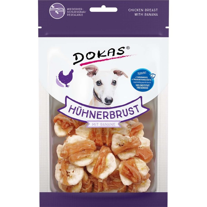 Dokas Hundesnack Hühnerbrust mit Banane 70g
